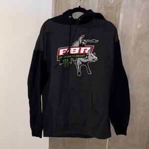 PBR Men's Black and Gray Hoodie